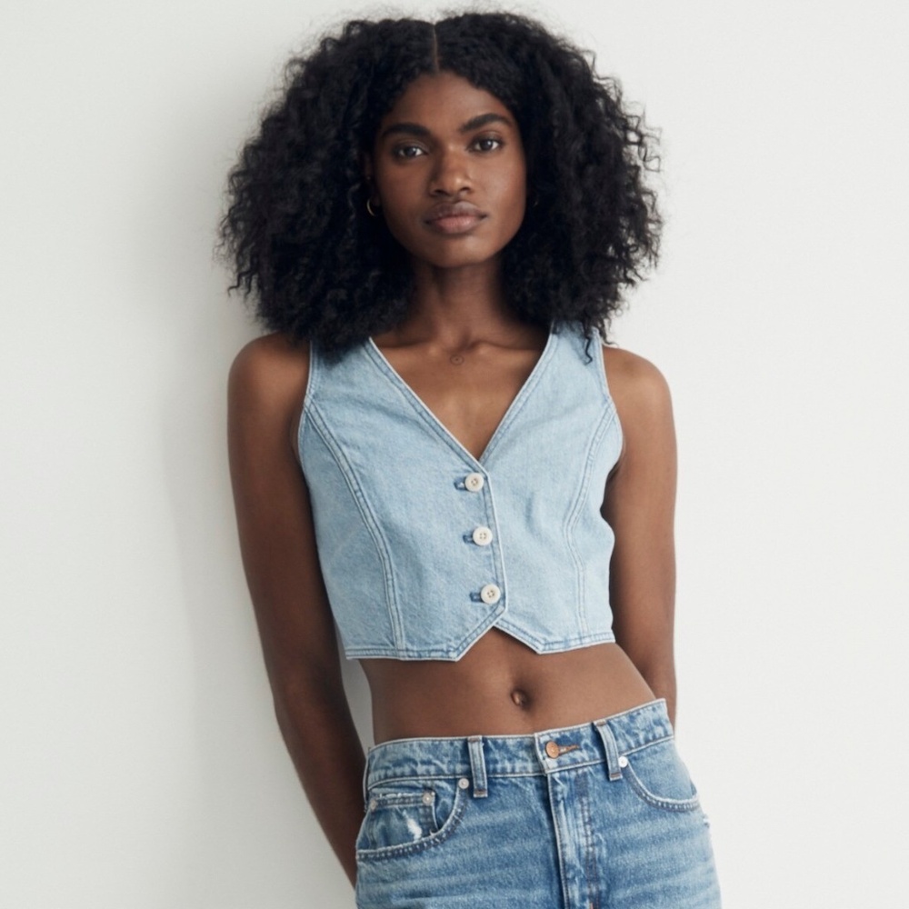 Madewell Denim Katrina Crop Vest NWT